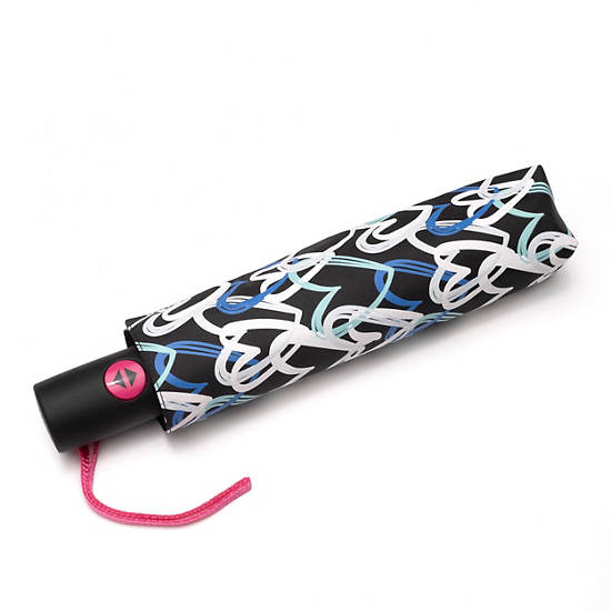 Kipling New Printed Umbrella Auto Open Accessories Flerfarvede | DK 1710RV